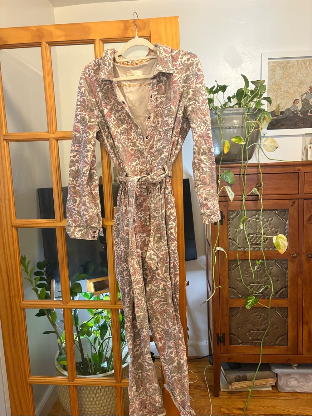 Paisley Print Long Sleeve jumpsuit coveralls